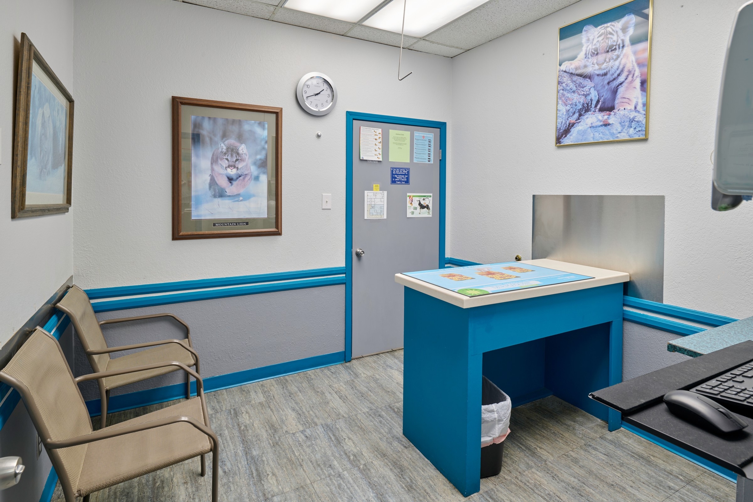 around corner from main room